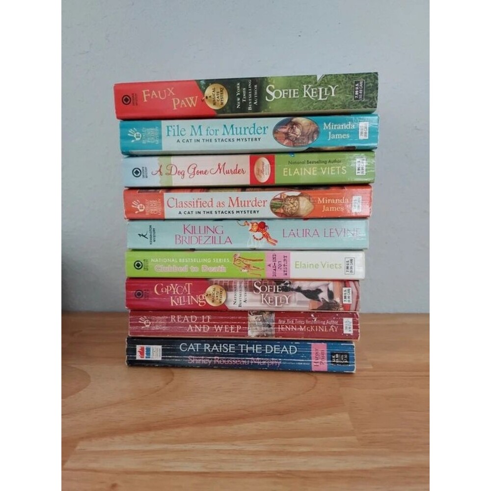 Cat Mystery Paperback Books lot of 9